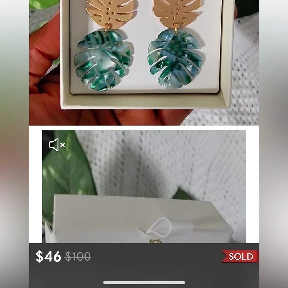 House of Harlow 1960 🏝️Palm Drop Earrings